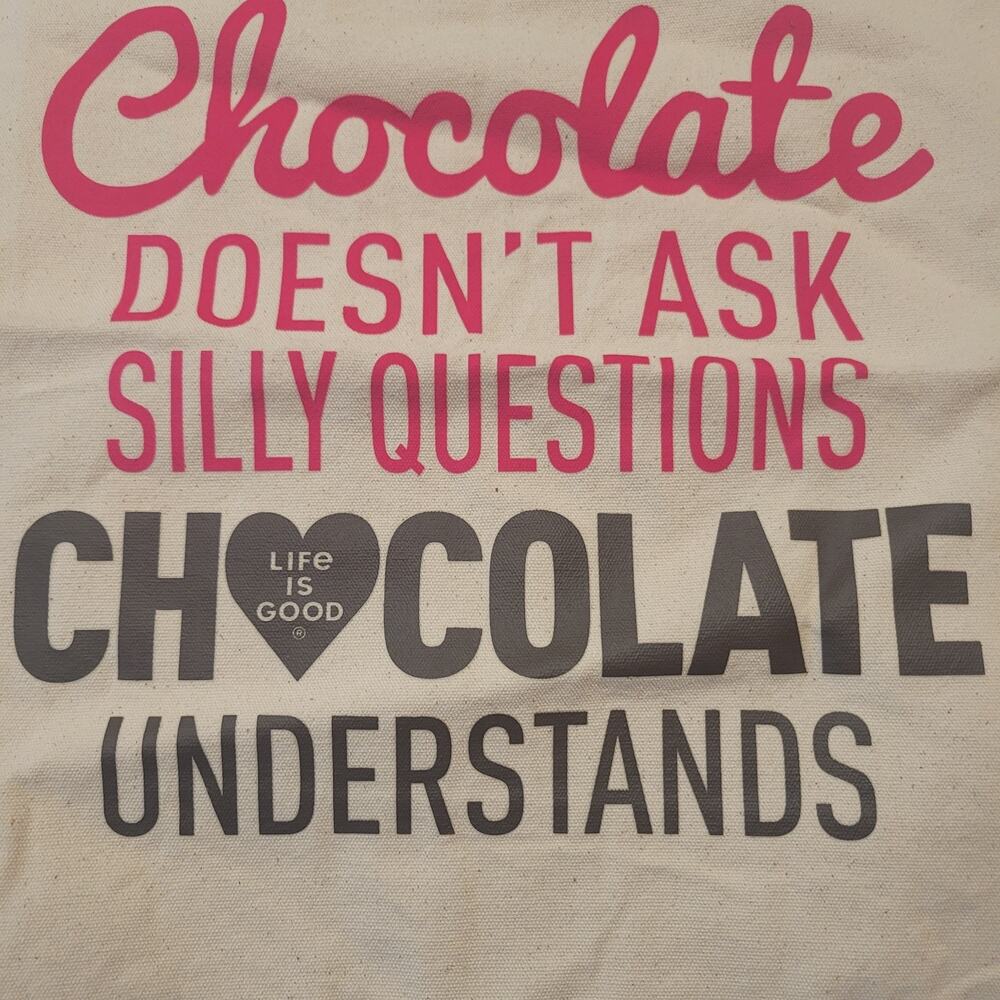 Life is Good Bag Cream Canvas Simplicity Tote Chocolate Understands NWT New - Picture 1 of 11